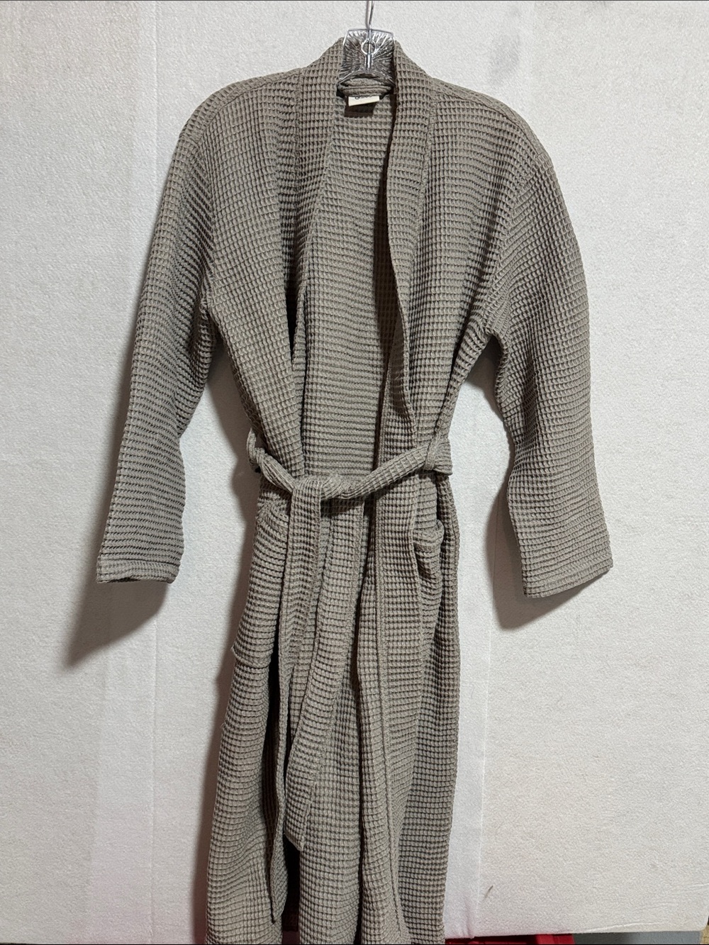 Quince Women's Waffle-Knit Robe - Taupe/Grey